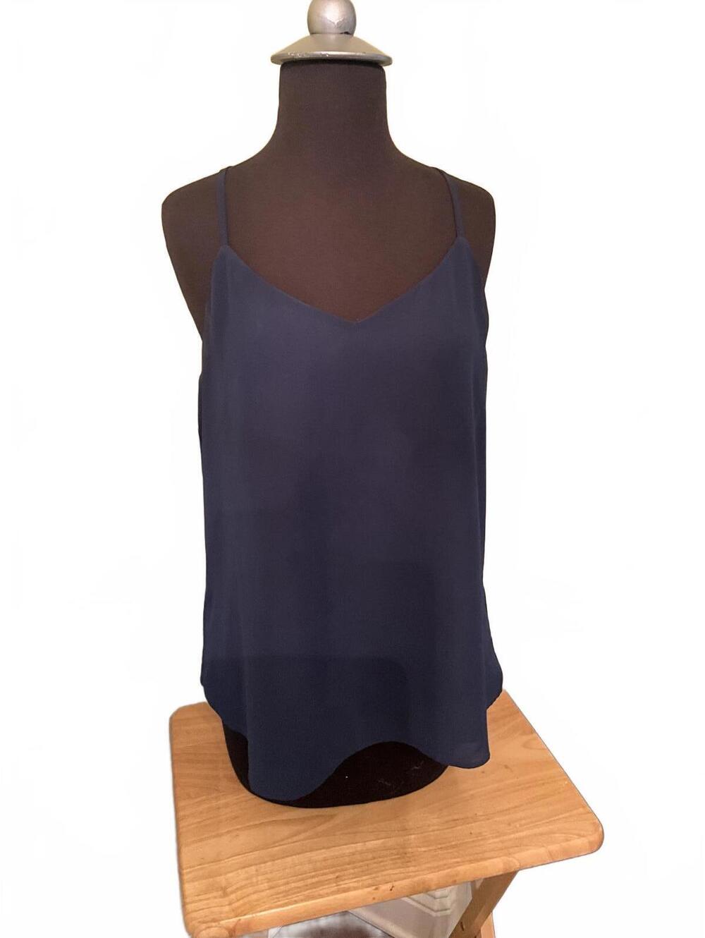 Maurices Navy Crepe Racerback Flowy Tank